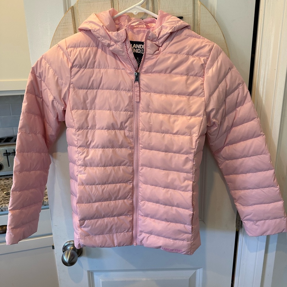 Lands' End Light Pink Kids Puffer Jacket